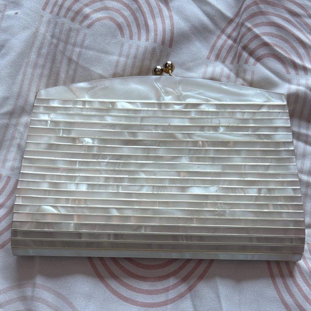 Chic Pearl White Clutch